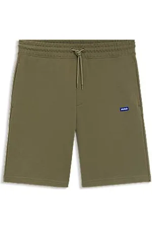 HUGO BOSS Shorts i sweatstof af bomuld med løbesnor og blåt logomærkat