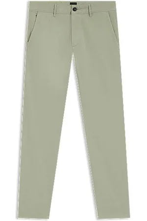 HUGO BOSS Slim fit chinos i bomuldssatin med stræk