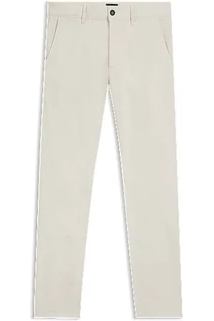 HUGO BOSS Slim fit chinos i bomuldssatin med stræk