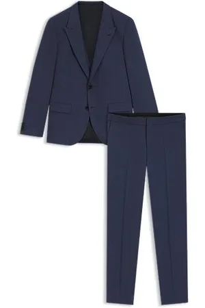 HUGO BOSS Slim fit jakkesæt i tre dele med sharkskinsvævning