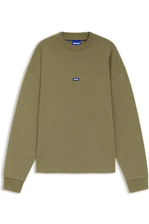 HUGO BOSS Sweatshirt i sweatstof af bomuld med logomærkat