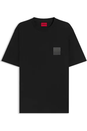 HUGO BOSS Relaxed fit T-shirt i bomuld med opdelte logoer