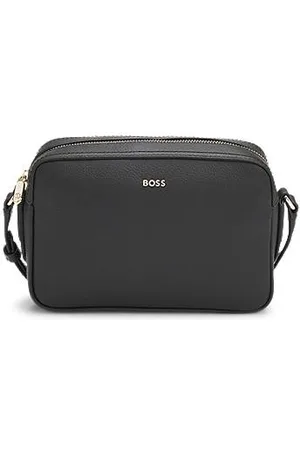 HUGO BOSS Crossbodytaske i kornet læder med logobogstaver