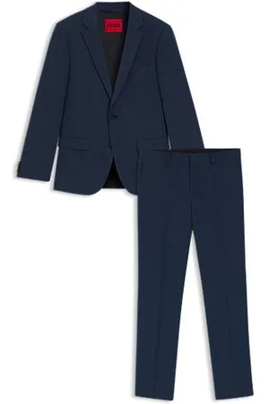HUGO BOSS Slim fit jakkesæt i mønstret stof med stræk