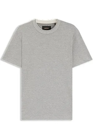 HUGO BOSS Mikrostruktureret T-shirt i bomuld og silke