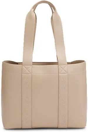 HUGO BOSS Tote bag i imiteret læder med broderet logo