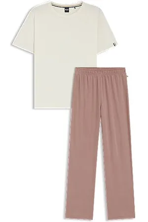 HUGO BOSS Pyjamas i bomuld med stræk og logodetaljer