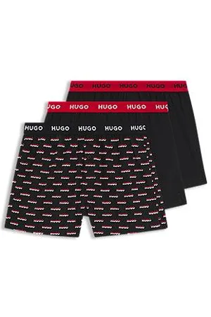 HUGO BOSS Pakke med tre par boxershorts i bomuld med logolinning