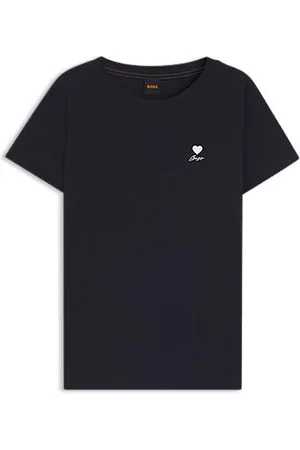 HUGO BOSS T-shirt i bomuldsjersey med grafik på brystet