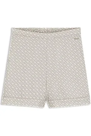 HUGO BOSS Pyjamasshorts med monogramprint og kontrastpaspolering