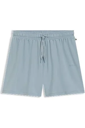 HUGO BOSS Pyjamasshorts i bomuld med stræk og med logoprint og løbesnor