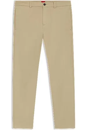 HUGO BOSS Slim fit bukser i bomuldsgabardine med stræk
