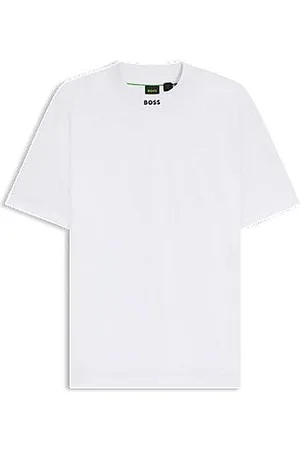 HUGO BOSS Relaxed fit T-shirt i bomuld med stræk og logokrave