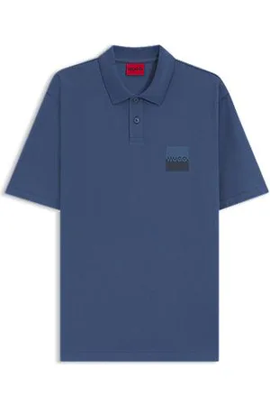 HUGO BOSS Relaxed fit poloshirt i bomuld med opdelt logo