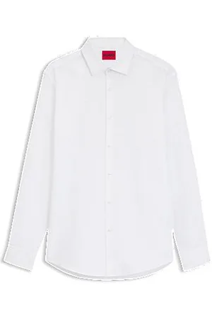 HUGO BOSS Slim fit skjorte i bomuld med jacquard-logo