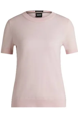 HUGO BOSS Sweater med korte ærmer i merinould