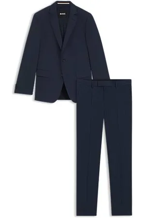 HUGO BOSS Slim fit jakkesæt i mikromønstret stof med stræk