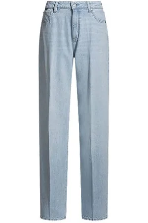 HUGO BOSS Jeans med boyfriend fit i kraftig blå denim