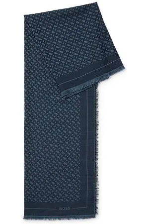 HUGO BOSS Halstørklæde med jacquardvævede monogrammer i modal og uld