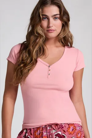 Hunkemöller Henley kortærmet pyjamasoverdel