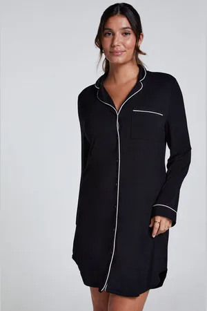 Hunkemöller Langærmet jerseyskjortekjole Essential