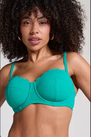 Hunkemöller Polstret bikinitop med bøjle Scallop Størrelse E +
