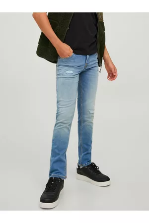 JACK & JONES Mænd Slim jeans - Junior Glenn Icon Ge 635 Indigo Knit Slim Fit Jeans