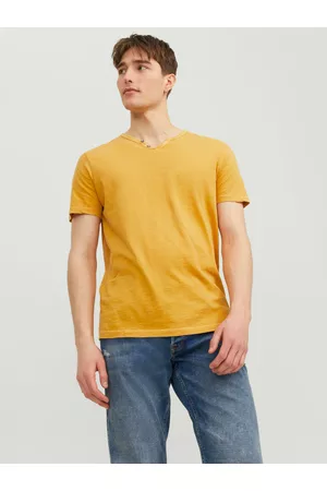 JACK & JONES Mænd Kortærmede - Splitneck T-shirt