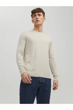 JACK & JONES Ensfarvet Striktrøje