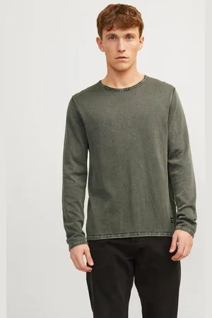 JACK & JONES Ensfarvet Striktrøje