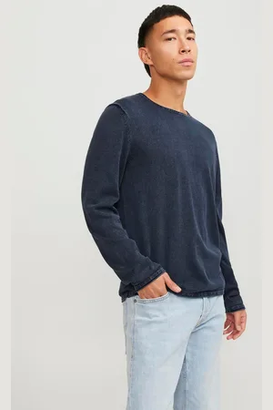JACK & JONES Ensfarvet Striktrøje