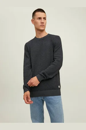 JACK & JONES Ensfarvet Striktrøje