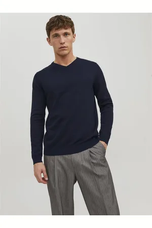 JACK & JONES Ensfarvet Striktrøje