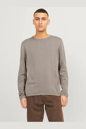 JACK & JONES Ensfarvet Striktrøje
