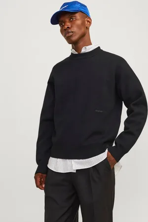 JACK & JONES Ensfarvet Striktrøje