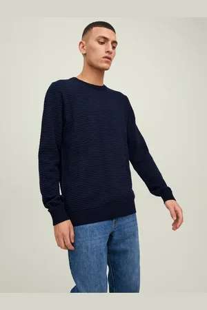 JACK & JONES Ensfarvet Striktrøje