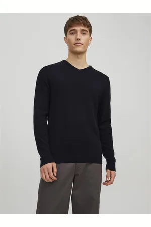 JACK & JONES Ensfarvet Striktrøje