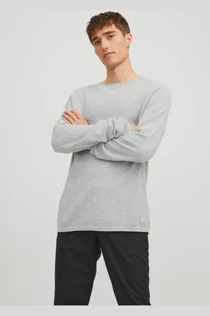 JACK & JONES Ensfarvet Striktrøje