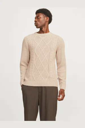 JACK & JONES Ensfarvet Striktrøje