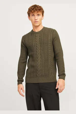 JACK & JONES Ensfarvet Striktrøje