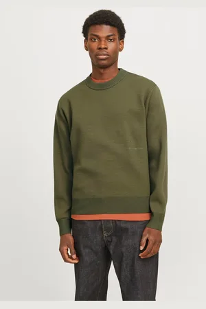 JACK & JONES Ensfarvet Striktrøje