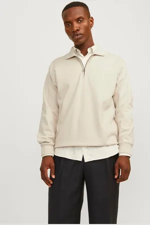 JACK & JONES Ensfarvet Sweatshirt Med Halv Lynlås