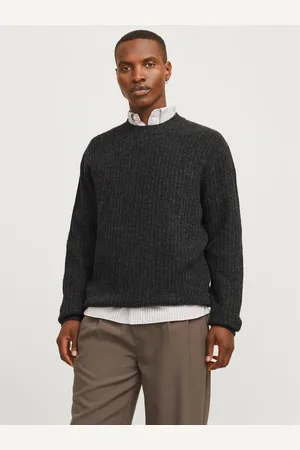 JACK & JONES Ensfarvet Striktrøje