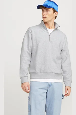 JACK & JONES Ensfarvet Sweatshirt Med Halv Lynlås
