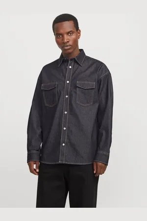 JACK & JONES Wide Fit Denimskjorte