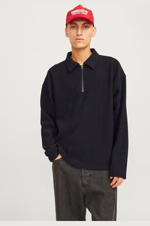 JACK & JONES Ensfarvet Sweatshirt Med Halv Lynlås