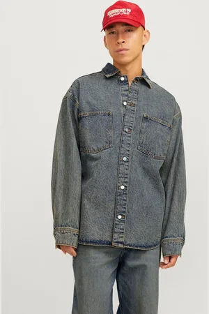 JACK & JONES Wide Fit Denimskjorte