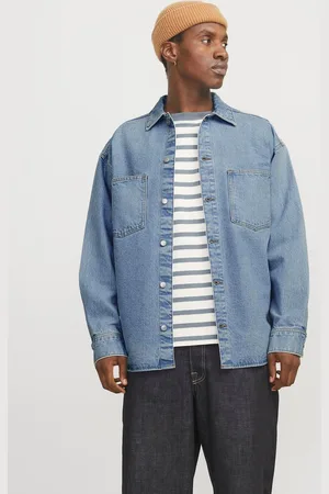 JACK & JONES Wide Fit Denimskjorte
