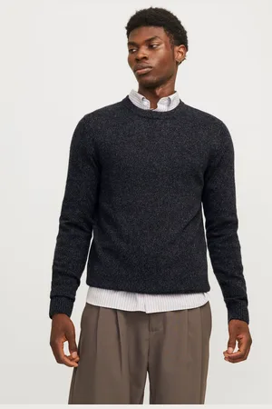 JACK & JONES Ensfarvet Striktrøje