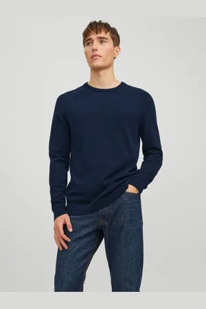 JACK & JONES Ensfarvet Striktrøje